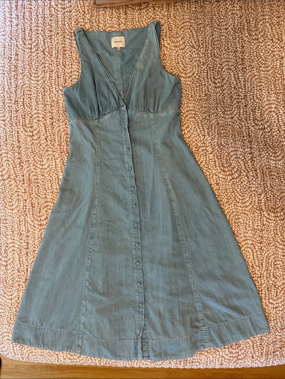 Reformation light blue denim dress